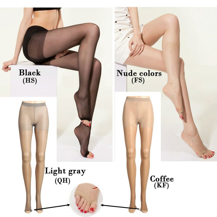 WOMENS SEXY TOELESS PEEP TOE TIGHTS PANTYHOSE STOCKING COLOR NUDE BLACK NYZ022