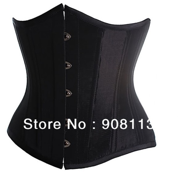 Womens SEXY Underbust Corset with Front Closure Busk, Lace - up Back, white, pink, red, purple, and blue SIZE S M L XL XXL