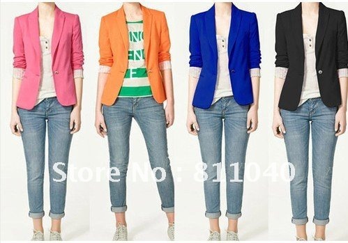 Womens Tunic Foldable sleeve Blazer Jacket free shipping