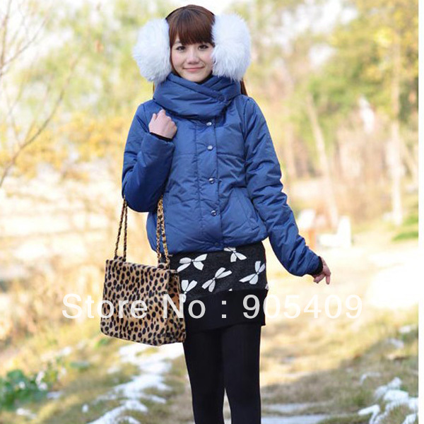 Womens Warm Down Jacket Outerwear Winter Hooded Coat Multicolor Zip Casual Coat     HR470