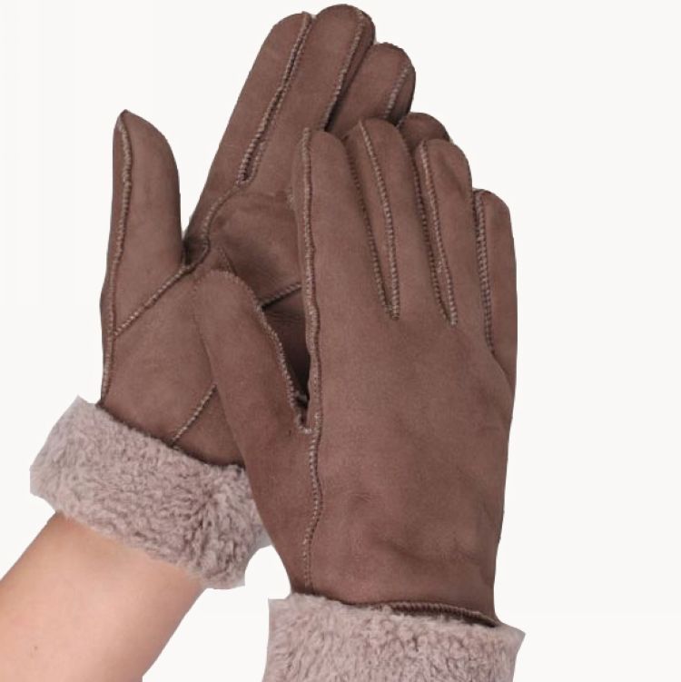 Wool and fur in one gloves genuine leather wool lovers motorcycle winter thermal gloves