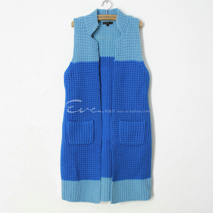 Wool cashmere blending no button stand collar thickening coarse bar cardigan
