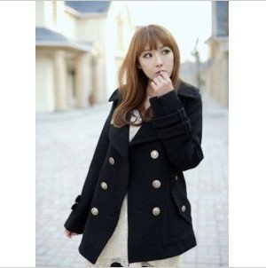 Wool Double-breasted Lapel Outwear Coat
