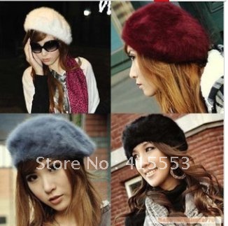 Wool Hat Korea cute beret New ball yarn knit winter Hat Korea warm wool hat