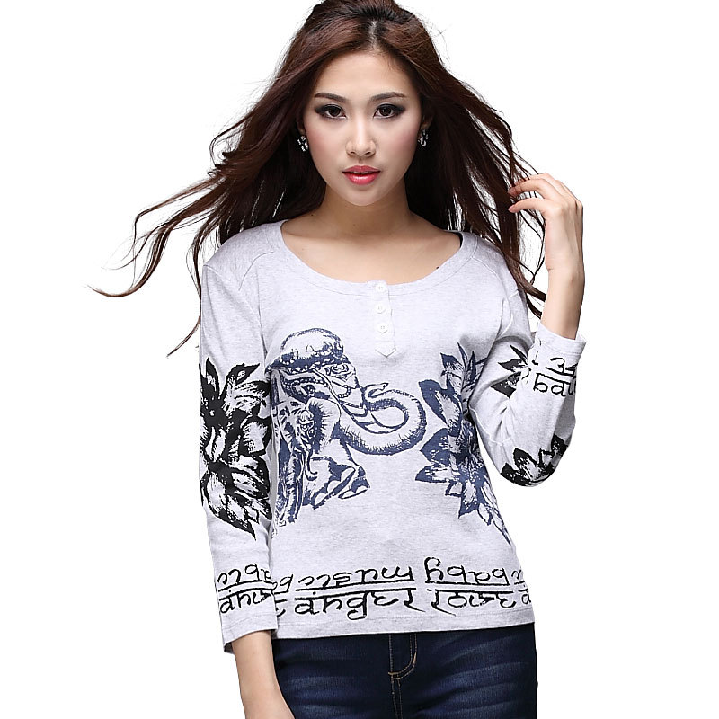 Wool sweater sy022 pullover horryzin women's slim high round collar print wrist-length sleeve free shipping