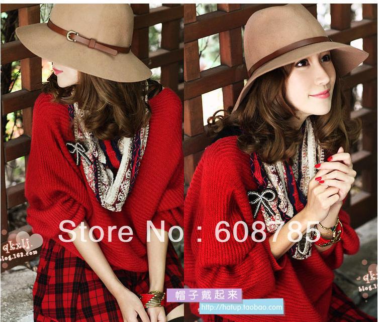 Woolen hat  autumn and winter ladies formal hats Fedoras fashion women's caps Factory Direct Sale S57