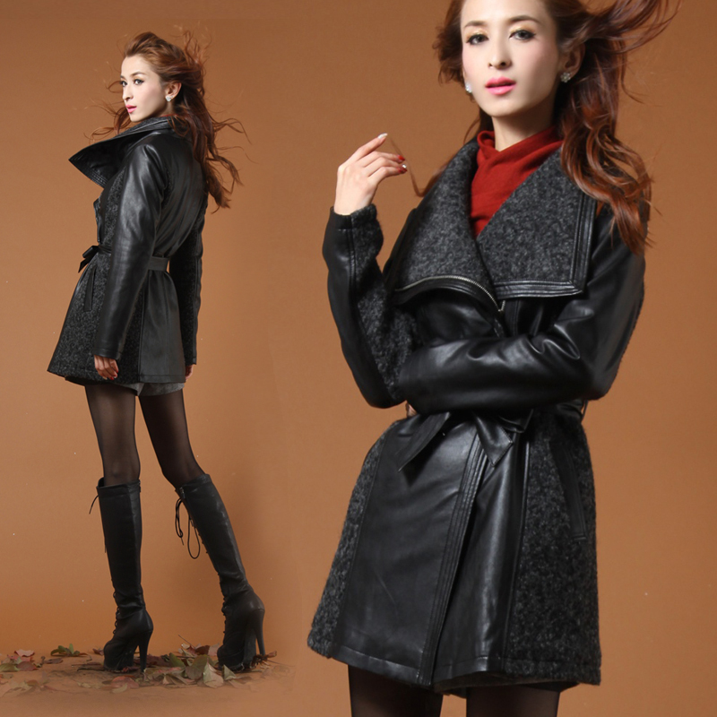 Woolen outerwear 2012 women's slim medium-long woolen trench overcoat short jacket female clothing dress