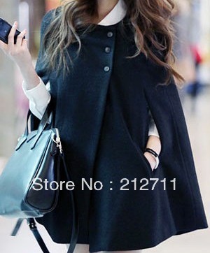 woolen outerwear female trench cloak outerwear wool coat cashmere woolen overcoat Free delivery