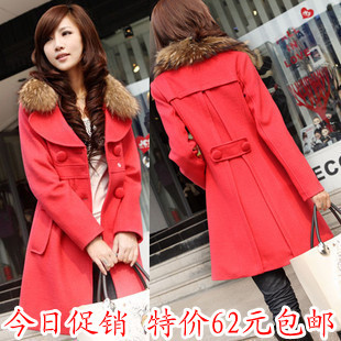 Woolen overcoat autumn and winter plus size women casual woolen thickening trench outerwear