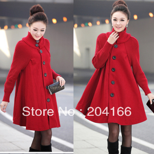 Woolen overcoat outerwear female winter new arrival loose batwing sleeve long design full size trench