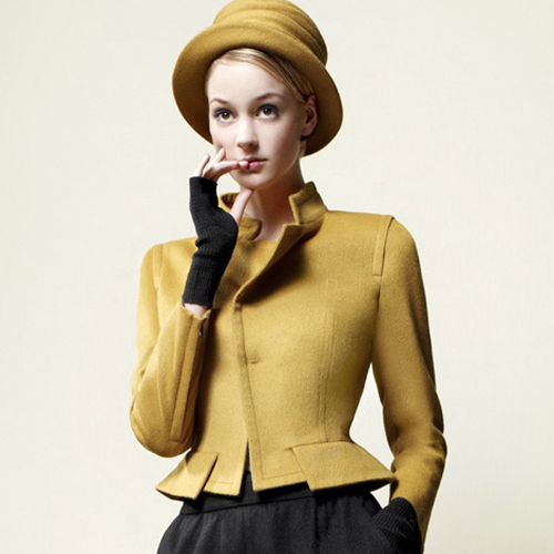 Woolen slim short jacket autumn