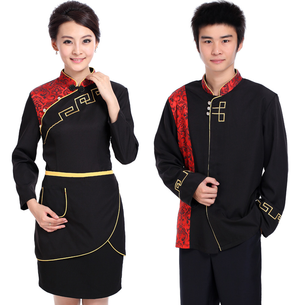 Work wear autumn and winter long-sleeve waiter uniform