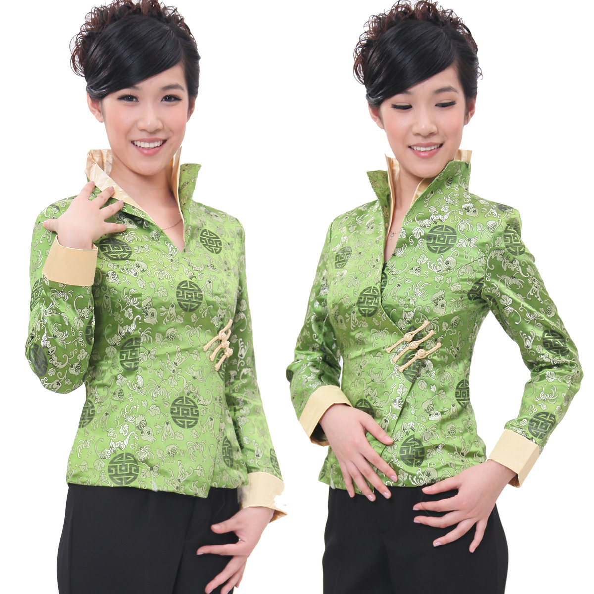 Work wear autumn and winter tang suit women's long-sleeve work wear clothes tang suit