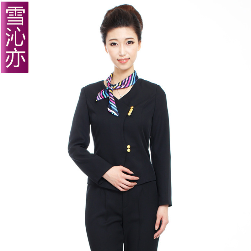 Work wear autumn and winter the front desk stewardess uniforms professional set long-sleeve clothes