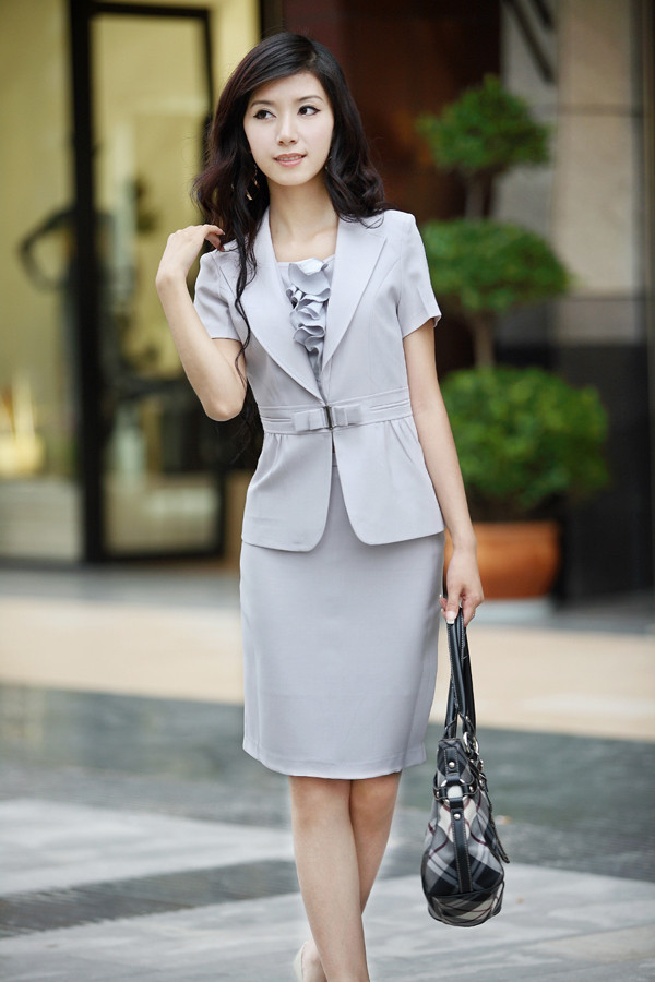 Work wear female post installation professional set skirt set hoarily hd1 beige color black