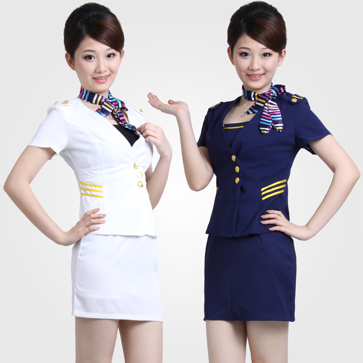 - work wear female stewardess clothing professional set front desk
