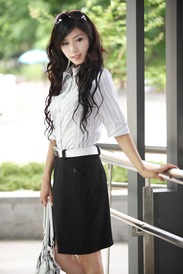 Work wear set ol shirt professional shirt set hh4 shirt skirt