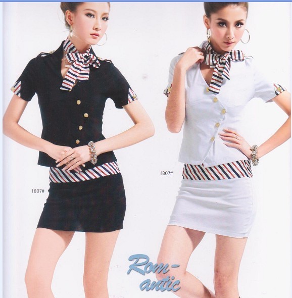 Work wear short-sleeve stewardess loading the ktv work wear front desk work uniforms professional set