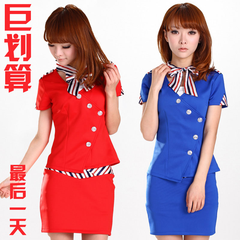 Work wear summer female work wear stewardess uniforms professional set technicalness service pediluvium