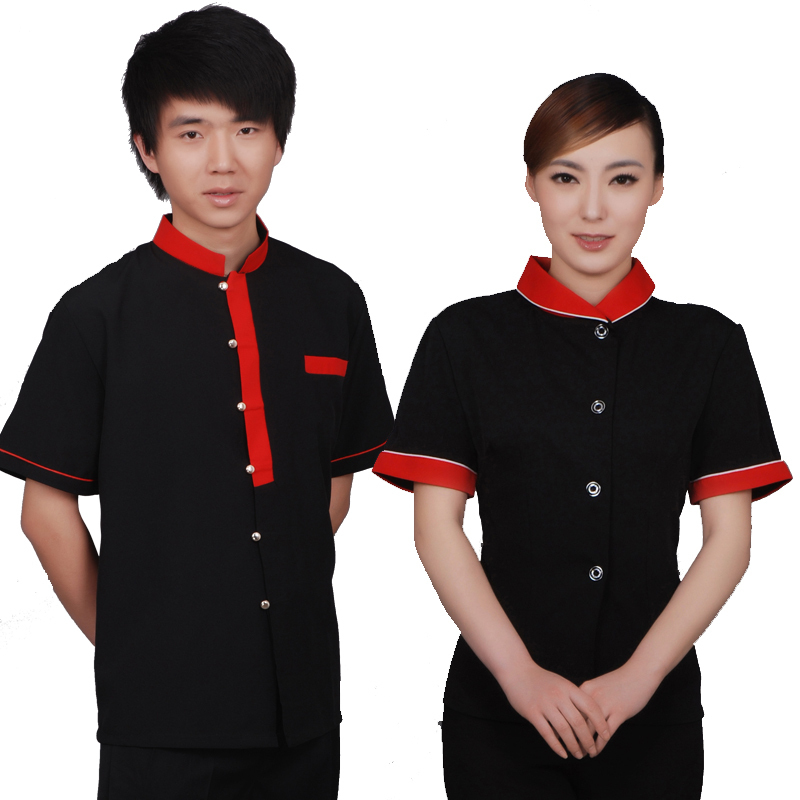 Work wear summer waiter clothes short-sleeve pediluvium technicalness service restaurant uniforms work wear