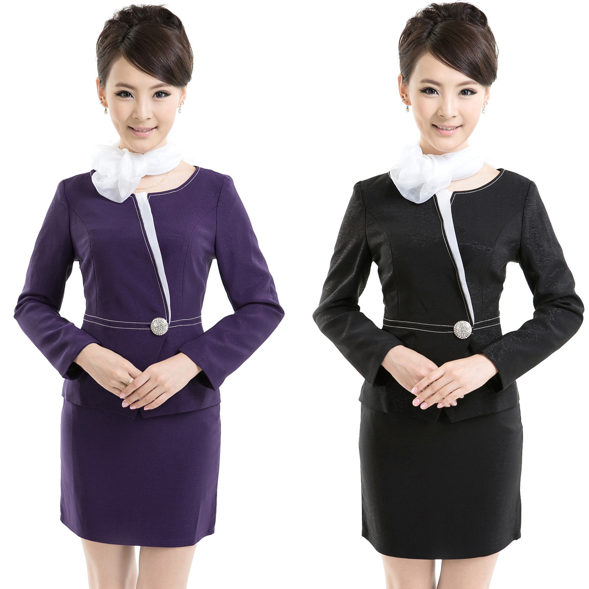 Work wear women's set fashion female slim work wear work wear autumn and winter set