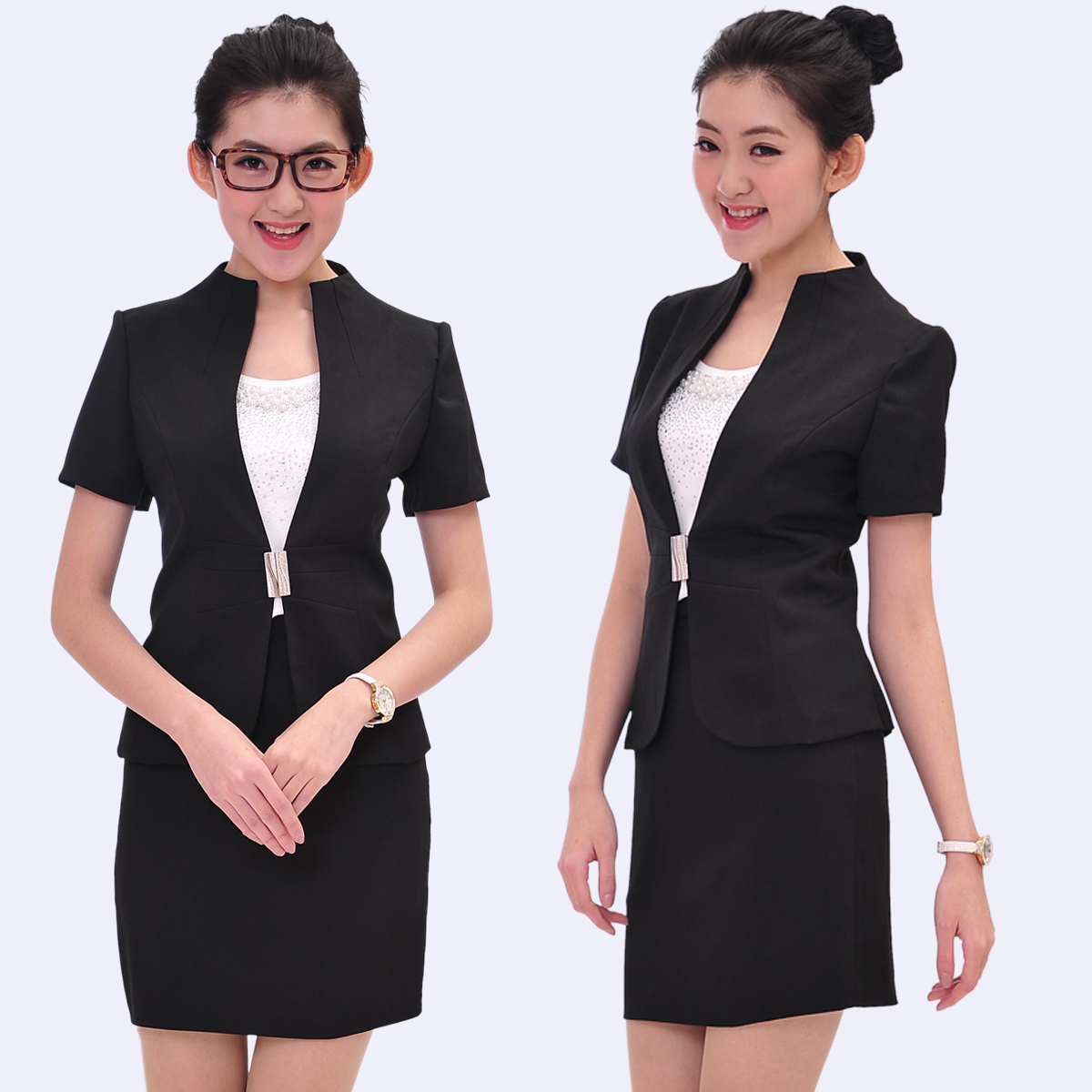 Work wear women's set fashion skirt work wear set female front desk uniform