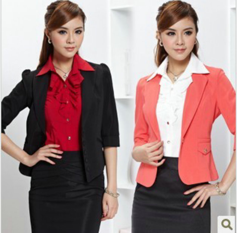 Work wear women's set skirt ol slim half sleeve outerwear formal dress set spring and autumn fashion set 24