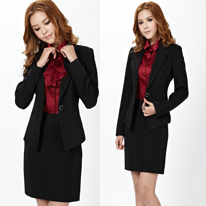 Work wear women's skirt set suit outerwear female formal slim tooling professional white collar fashion dress