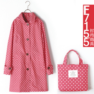 Wpc fashion dot ride motorcycle raincoat poncho