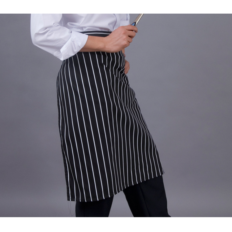 Wq010 black-and-white bar chef apron wear-resistant waste-absorbing senior chef apron