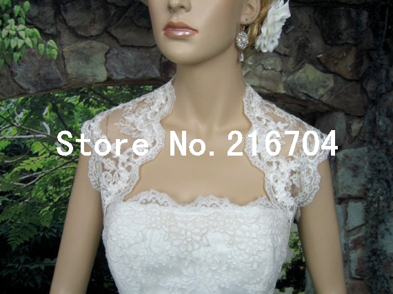 WR017 Latest Mini White Lace Wedding Bridal Jacket