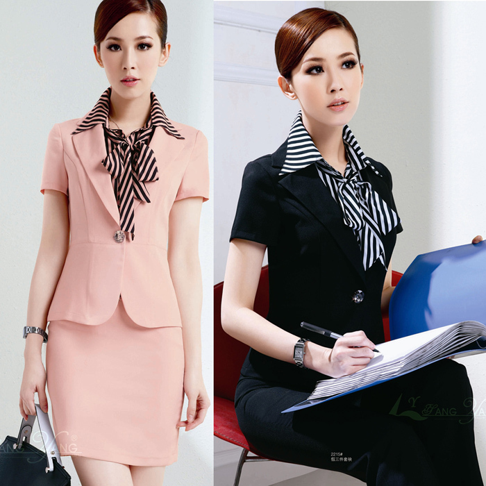 Wuyi lane 2012 summer shirt collar bow tie pink set women's work wear e215