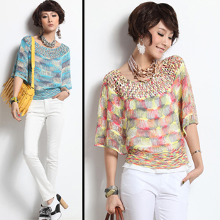 X 9215 petty fashion batwing shirt loose plus size sweater 230g cutout