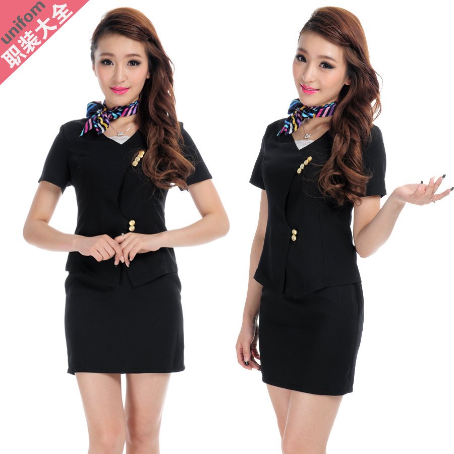 X006 front desk work wear summer stewardess uniforms professional set work wear