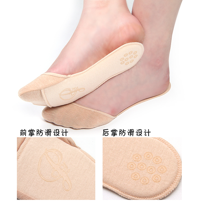 X0342 summer invisible sock slippers women's 100% cotton female socks slippers socks silica gel non-slip socks