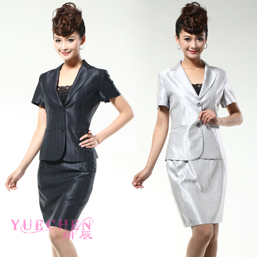 Xf11 ol uniforms work wear women formal dress set one-piece dress fashion sets skirt