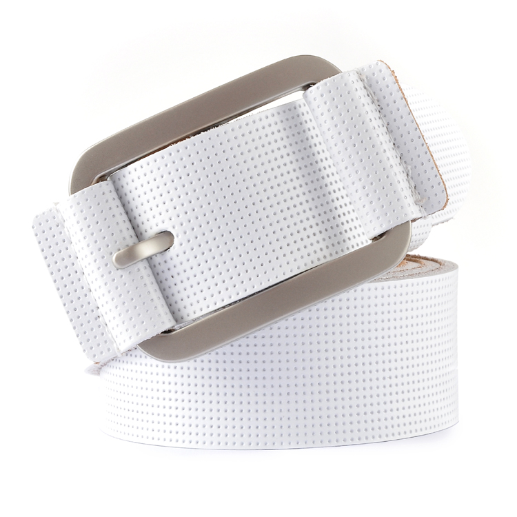 Xiaxin Women strap fashion women's genuine leather all-match second layer of cowhide belt white