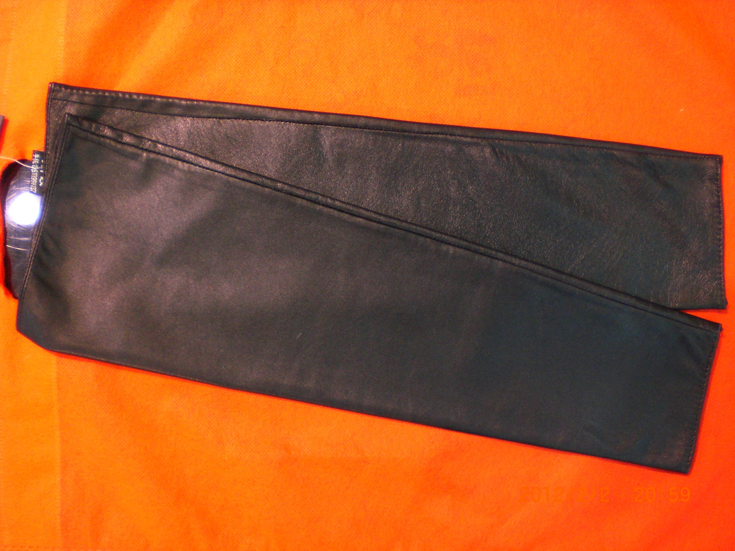 Xinxin fur black women's semi-finger pure sheepskin genuine leather gloves