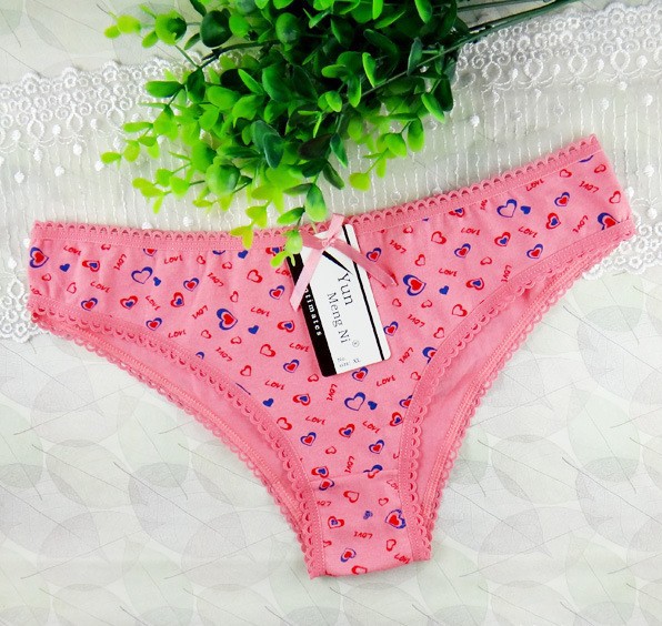 XL sexy hiphuggers woman intimate lace cotton panties lady bow underwear Breathable briefs free shipping