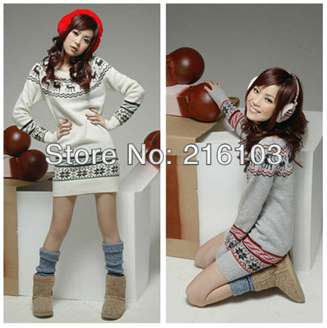 Xmas Crew Neck Long Sleeve Slim Sweater Jumper NO.0097