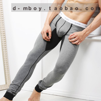 Xuba male long johns men's u sexy fashion male long johns thermal low-waist tights basic