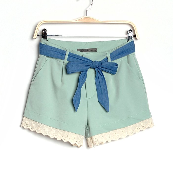 Y-128-017 summer 2012 lace decoration shorts female trousers