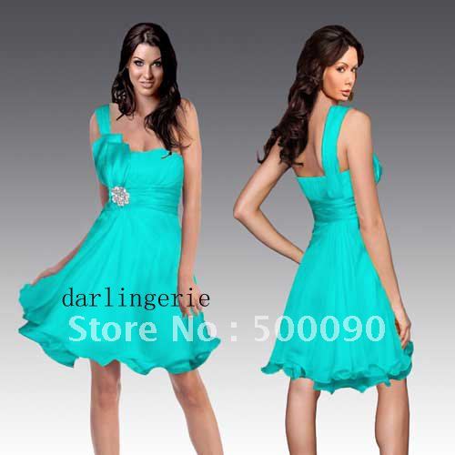 Y 7061 many color  S / M / L  in stock  single shoulder  Evening dress in chiffon and satin green