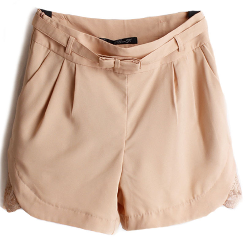 Y-f 2012 new arrival women's OL outfit butterfly belt lace mid waist shorts
