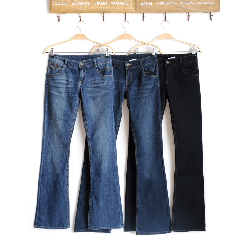 Y01-008 plus size clothing 2012 winter slim bell-bottom elastic jeans