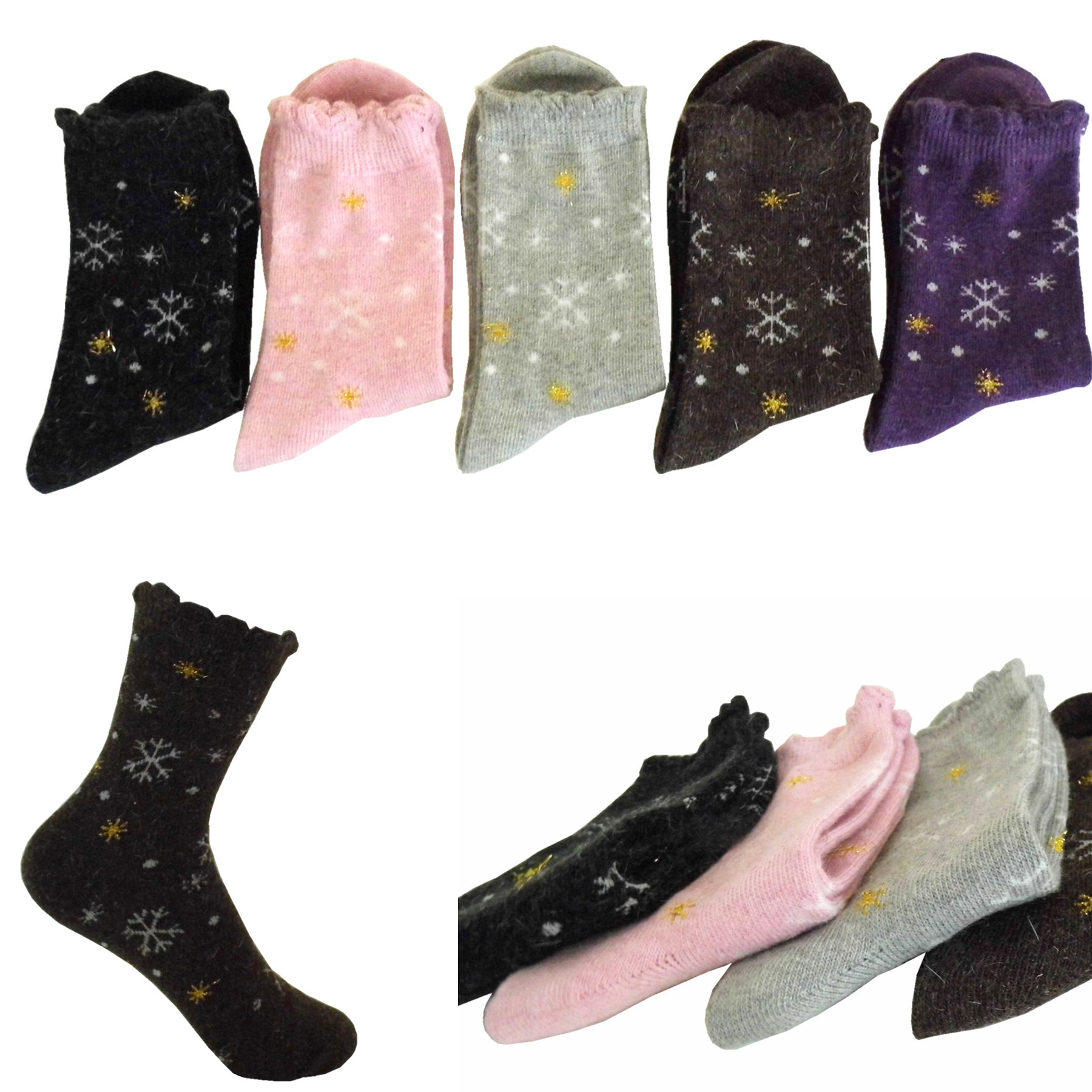 y17 elegant snow paragraph wool socks rabbit wool blending sock autumn and winter thickening socks