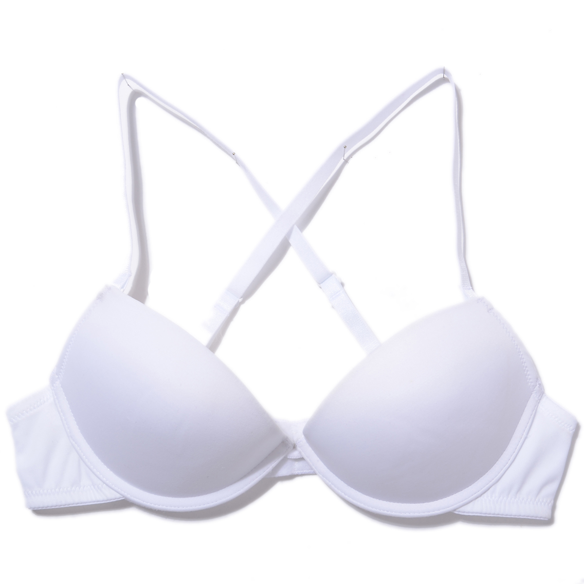 Yamamay single-bra plunge white glossy thick thin bra invisible shoulder strap underwear