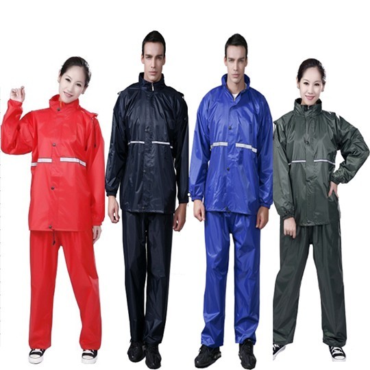 Yanerwo raincoat motorcycle electric bicycle fashion raincoat rain pants set raincoat poncho thickening