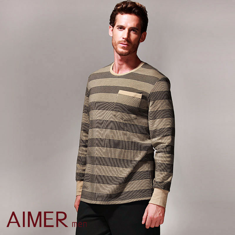 Yarn dyed stripe 100% cotton long-sleeve sleepwear ns41931