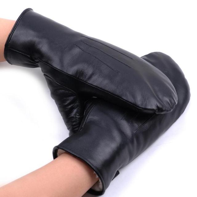 Yarn genuine leather fur one piece sheep shearing gloves thickening thermal winter gloves cute gloves female